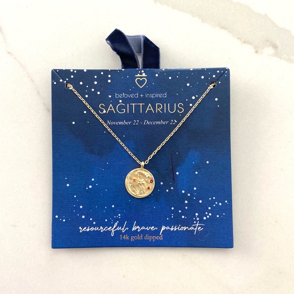 Target Jewelry - Beloved + Inspired 14K Gold Dipped  Sagittarius Disc Pendant Necklace
